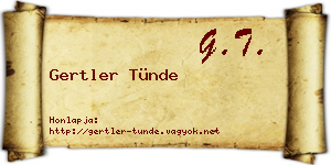 Gertler Tünde névjegykártya